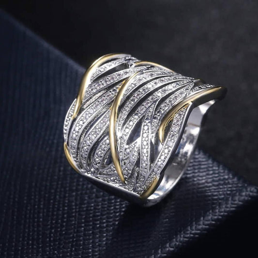 Elevate your style with our TRSH091 CSH Smooth Layers Ring! This fashion accessory from TJ Wholesale Pakistan is perfect for adding a touch of glamour to any outfit. Made from high-quality materials, it's the perfect addition to your collection of fashion and artificial jewelry. Trust us, you won't want to take it off!